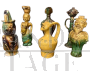 Gruppo di sei ceramiche antiche Seminara Babaluti e maschere calabresi                          