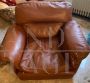 Divano Poppy Frau + 2 poltrone e pouf in pelle color cognac