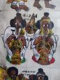 Dipinto di villaggio etiope su pelle di gazzella