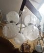  Lampadario a 6 luci in vetro di Murano di Carlo Nason per Mazzega, anni '70                           