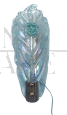 Lampada applique singola a foglia in vetro di Murano acidato attr. Barovier                            