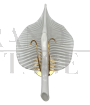 Lampada da parete applique Effetre a foglia in vetro di Murano bianco                            