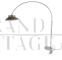 Lampada piantana design ad arco regolabile in acciaio e marmo di Carrara, Italia anni '60                            