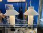 Coppia di lampade Riscio di Joe Colombo bianche