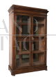 Libreria vetrina antica Luigi Filippo in legni esotici pregiati