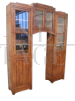 Libreria vetrina rustica ad arco in abete massello, primi '900                            