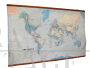 Mappa politica del mondo vintage in carta plastificata