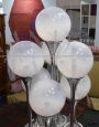 Lampadario vintage a 7 sfere di vetro