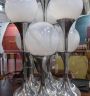 Lampadario vintage a 7 sfere di vetro