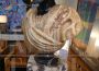 Scultura busto di moro dell'800 in marmo nero Belgio e onice