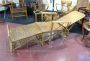 Chaise longue vintage lettino regolabile in bamboo e rattan