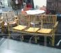 Set da salotto vintage in bamboo con divano, 4 poltrone e tavolino
