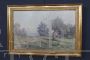 Gustave Maincent - dipinto paesaggio di campagna, Francia '800