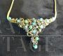 Collana anni '40 in oro con turchese naturale                            