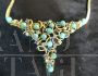   Collana anni '40 in oro con turchese naturale                          