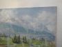 Deschamps - dipinto di campagna con vista dei Pirenei sul Pic Du Midi