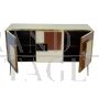 Credenza a tre ante in vetro multicolore stile vintage