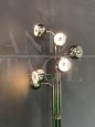 Lampada vintage cromata a piantana con 6 luci