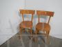 Coppia di sedie da bistrot vintage in legno di faggio, 1950