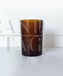 Vaso in vetro di Murano artistico color marrone ambra                            