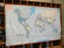 Mappa politica del mondo vintage in carta plastificata