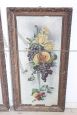 Composizione di fiori e frutta, coppia di dipinti di epoca Art Nouveau                            