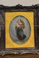 Dipinto antico con Madonna di San Sisto, olio su rame dell'800