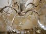 Lampadario vintage a 5 luci con gocce di vetro, anni '40 - '50