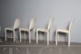 Set di 4 sedie Selene di Vico Magistretti bianche, anni '70