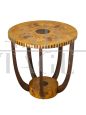 Coppia di tavolini stile art déco in radica e palissandro