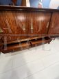 Credenza sideboard italiana con piano in vetro bordeaux, anni '60