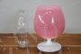 Vaso a coppa in vetro di Murano rosa e bianco, anni '60                            