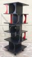 Coppia di ibrerie girevoli a colonna in legno, Anna Castelli Ferrieri per Kartell, 1982
