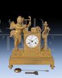 Orologio antico Impero francese in bronzo dorato, XIX secolo