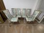 Set di 6 sedie in stile Romeo Rega in ottone e tessuto floreale                            