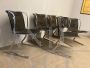 Set di 6 sedie modernariato Fumagalli in metallo e cuoio, anni '70