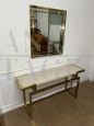 Console vintage in ottone con specchio