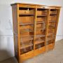 Mobile libreria da ufficio a tre serrandine in faggio massello, anni '50