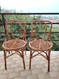 Coppia di sedie vintage in vimini                            