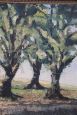 Dipinto con paesaggio boschivo olio su tela, prima metà XX secolo