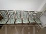 Set di 6 sedie in stile Romeo Rega in ottone e tessuto floreale                           