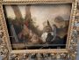 Importante dipinto fiammingo del '600 - paesaggio con galli
