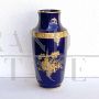 Vaso Limoges blu cobalto con decori oro zecchino, Francia metà XX secolo