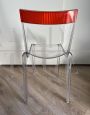 Set di 4 sedie Hi-Cut di Philippe Starck per Kartell trasparenti e rosse