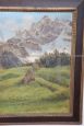 Paesaggio di montagna, dipinto olio su tela della prima metà del XX secolo