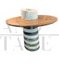 Coppia di tavolini design in marmi pregiati modello Faro, made in Italy