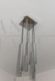 Lampadario a cascata con tubi in acciaio cromato, anni '70
