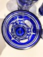 Set di 12 bicchieri e calici in vetro di Murano blu finemente decorato, Italia anni '70