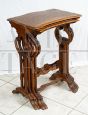 Set di tavolini a nido antichi intarsiati di epoca Napoleone III