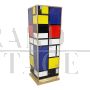 Colonna design in vetro stile Mondrian                            